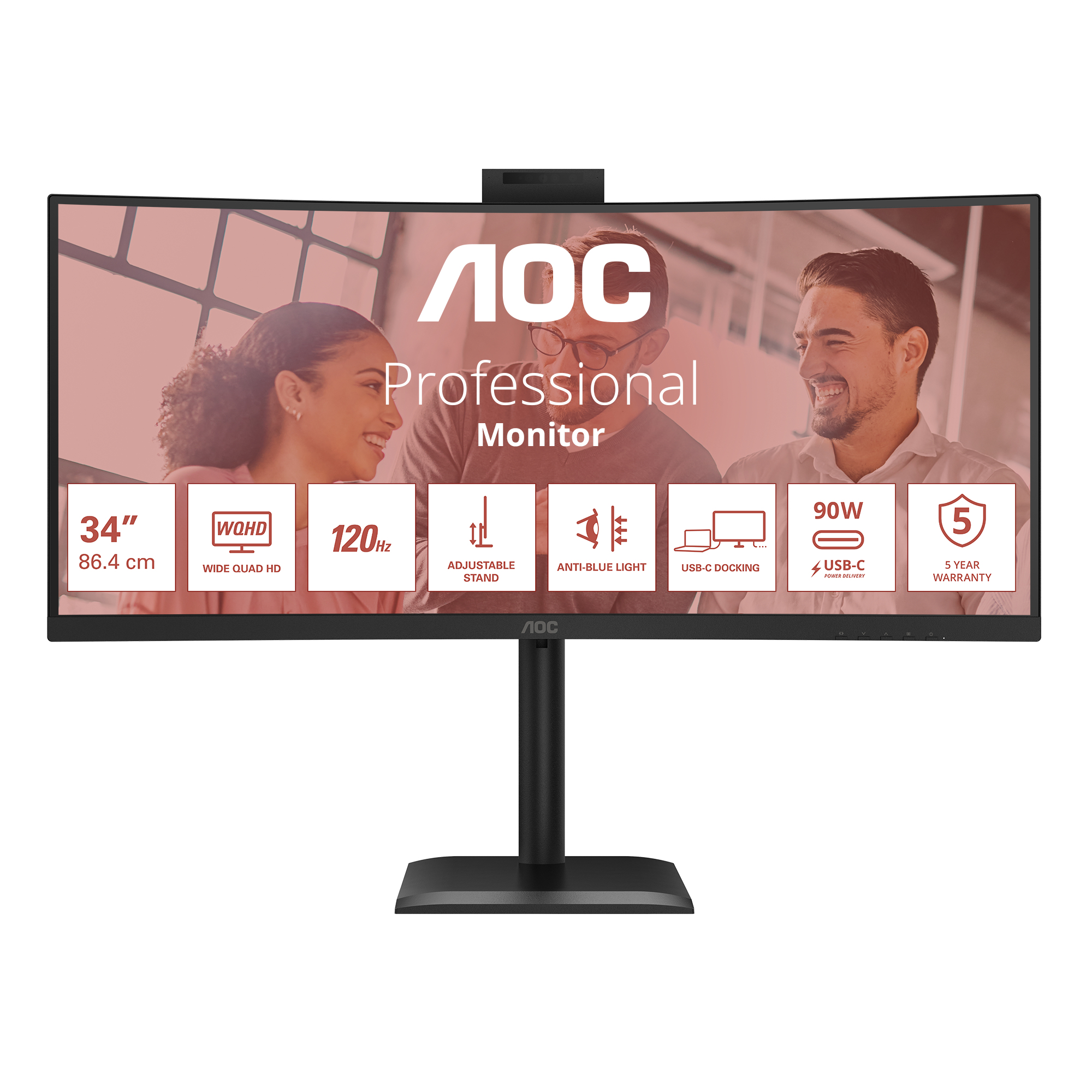 AOC Monitor 34 Zoll UWQHD Monitor (4 ms Reaktionszeit )