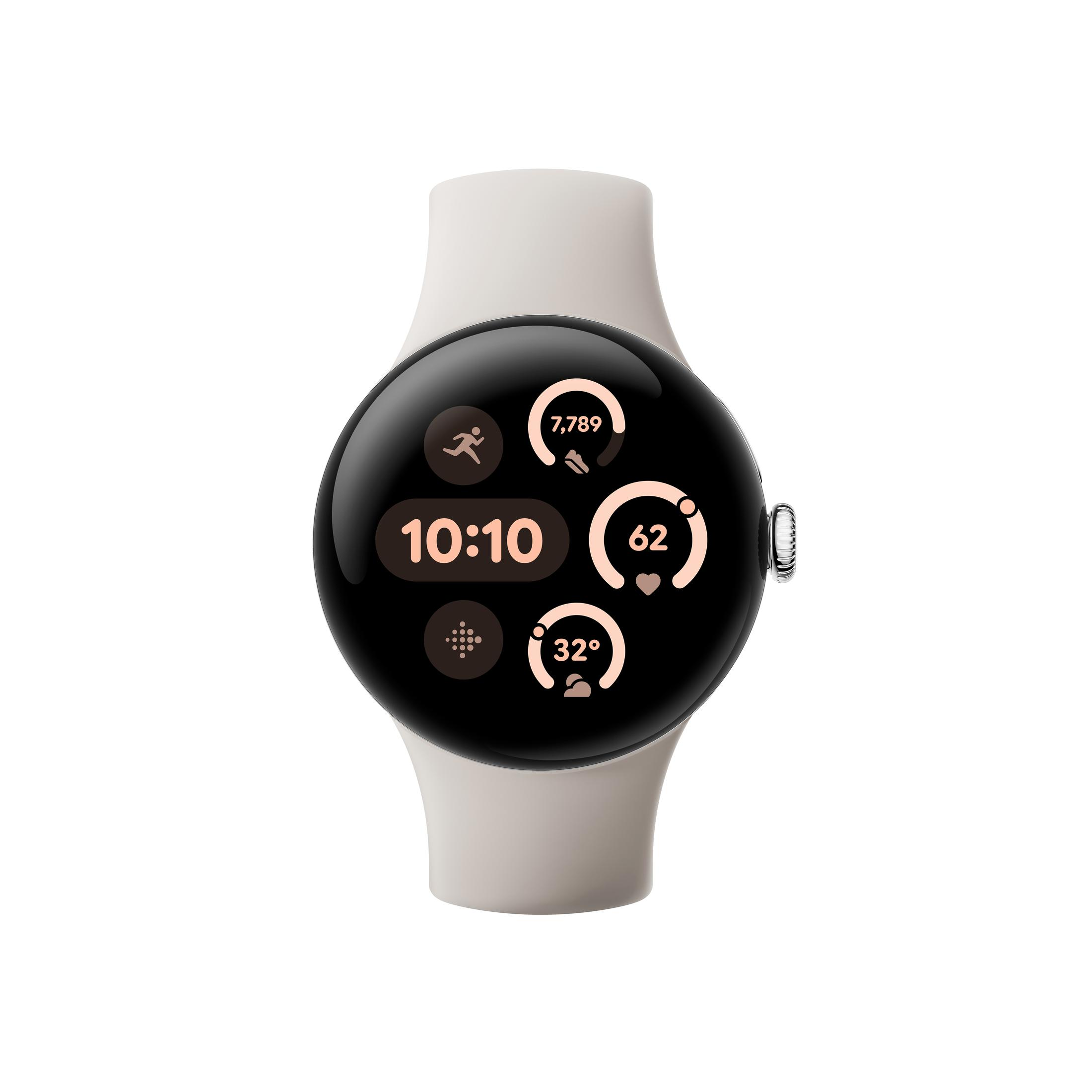 GOOGLE PIXEL WATCH 3 41MM/LTE/SILVER/PORCELAIN Smartwatch Aluminium Fluorelastomer